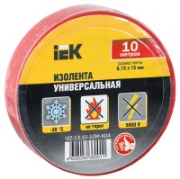 Изолента ПВХ красная 15мм 10м IEK UIZ-13-10-10M-K04 Изолента ПВХ красная 15мм 10м IEK UIZ-13-10-10M-K04